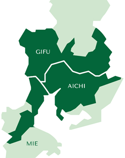 岐阜、愛知、三重エリア