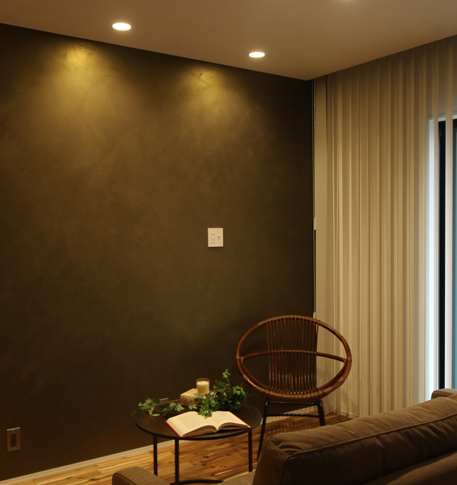 鉄骨階段のあるリビング_2