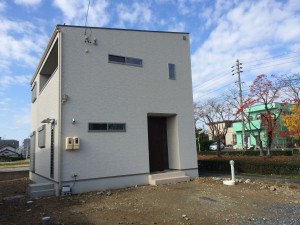 木をアクセントにした家