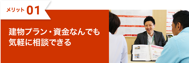 建物プラン・資金なんでも気軽に相談できる